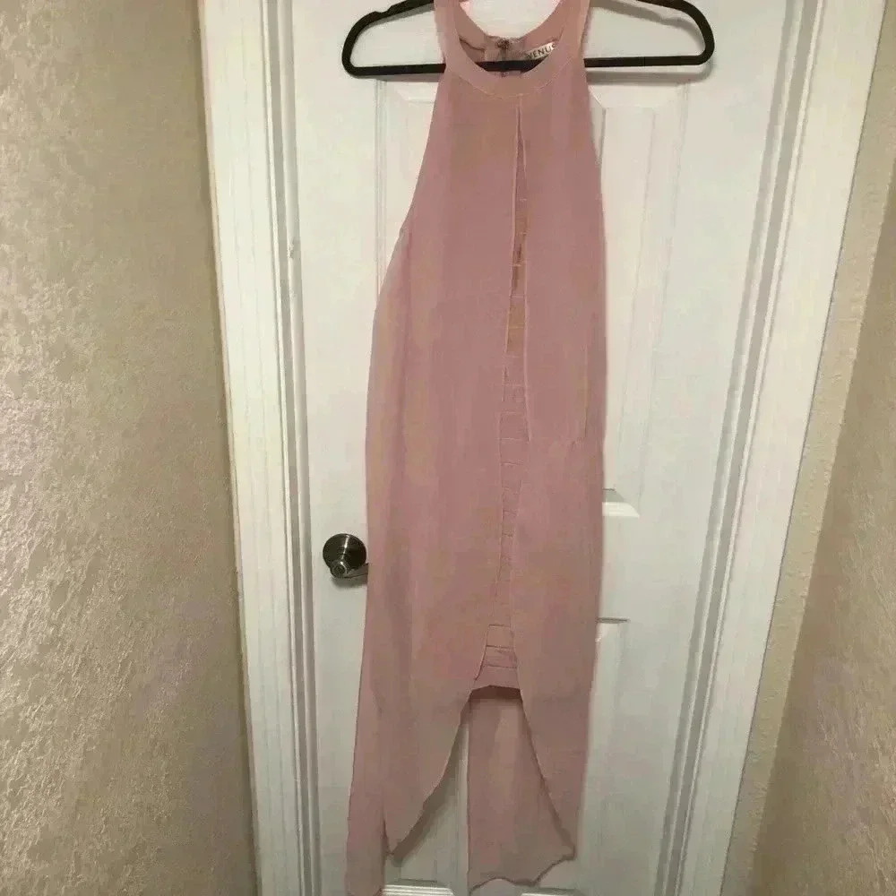 🌸VENUS Chiffon Overlay Bandage Bodycon Pink Dress Sleeveless Sexy Slimming🌸 - Picture 6 of 14